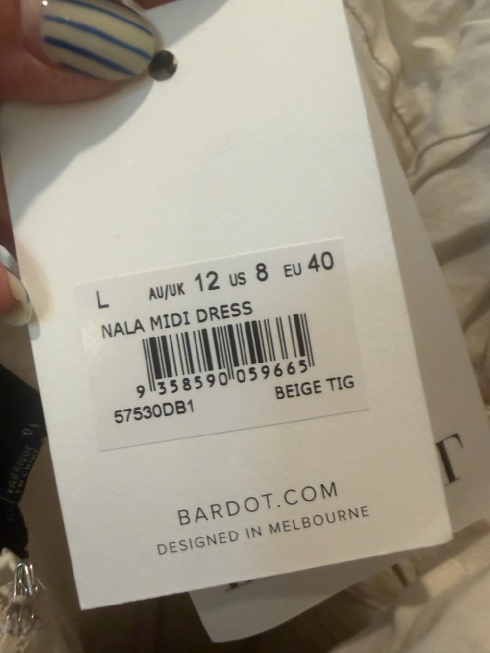 Bardot Tan & White Nala Zebra Halter Maxi Dress NWT Size 8 - Picture 5 of 7